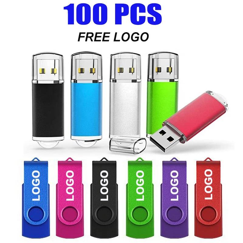 USB 플래시 드라이브 펜 드라이브, U 디스크 프리 로고, 4GB, 8GB, 1GB, 2GB, USB 스틱, 16GB 메모리 플래시 드라이브, 32GB, 64GB, 로트당 100 개